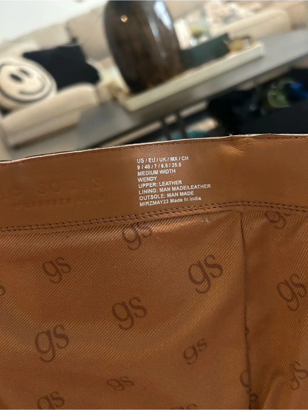 G by Guess Tan Leather Boot Interior Detail